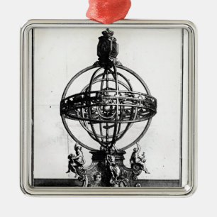 Een armillaire bol van het Copernicaanse systeem Metalen Ornament