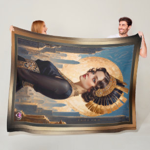 Een Art Deco Beauty Door Een Gouden Schijf Door Xz Fleece Deken