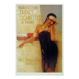 Een art deco poster voor Duitse sigaretten
