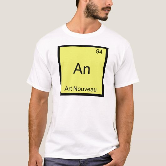 Een - Art Nouveau Grappig Scheikunde Element Symbo T-shirt (Voorkant)