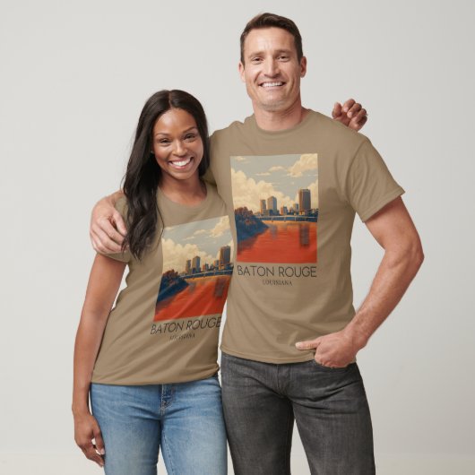 Een Art Travel Print van Baton Rouge 1 T-shirt (Unisex)