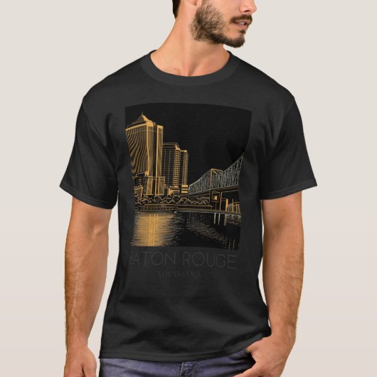 Een Art Travel Print van Baton Rouge T-shirt (Voorkant)