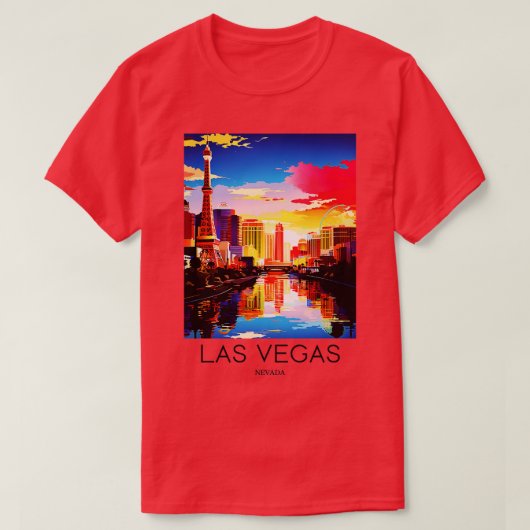 Een Art Travel Print van Las Vegas Nevada US T-shirt (Design voorkant)
