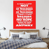 Een artiest is... canvas afdruk (Insitu (Slaapkamer))