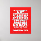 Een artiest is... canvas afdruk (Voorkant)