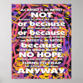 Een artiest is... poster (Voorkant)