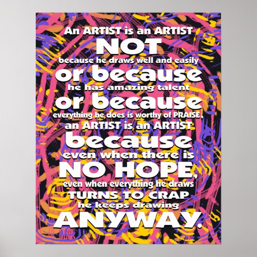 Een artiest is... poster (Voorkant)