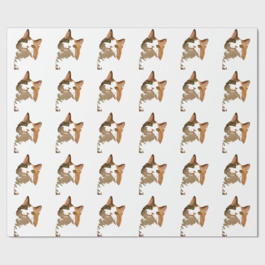 Een artistiek portret van de groene Eyed Calico Ca Cadeaupapier (Vlak)