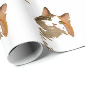 Een artistiek portret van de groene Eyed Calico Ca Cadeaupapier (Rol Hoek)