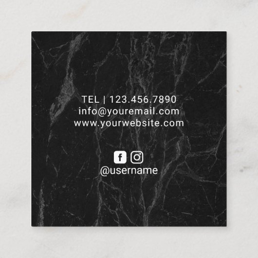 Een artistiek Roos met gouden druppels marmer Vierkante Visitekaartje (Achterkant)