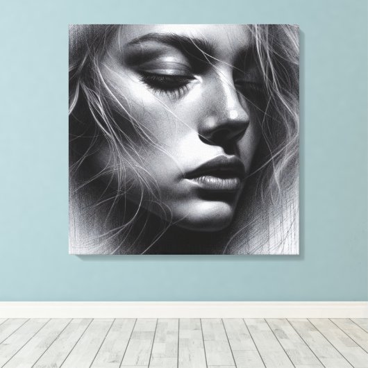 Een artistiek samenspel van licht en donker canvas afdruk (Insitu (Houten vloer))