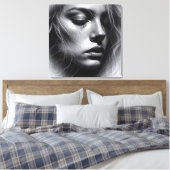 Een artistiek samenspel van licht en donker canvas afdruk (Insitu (Slaapkamer))