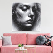 Een artistiek samenspel van licht en donker canvas afdruk (Insitu (Woonkamer))