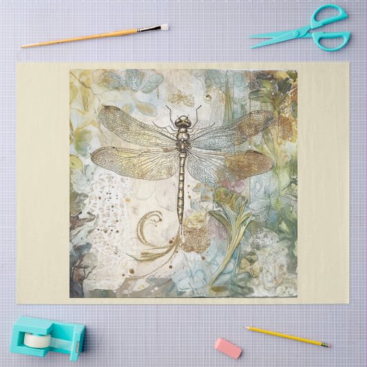Een artistieke Dragonfly Series Design #4 Tissuepapier (Craft)