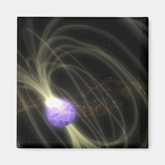 Een artistieke opvatting van de SGR 1806-20 magnet (Voorkant)