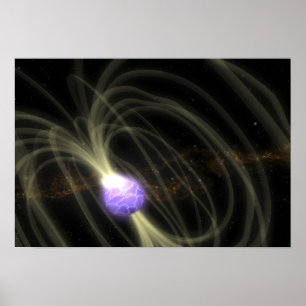Een artistieke opvatting van de SGR 1806-20 magnet Poster