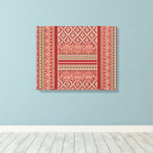 Een artistieke voorstelling van een sinaasappel en canvas afdruk (Insitu (Houten vloer))