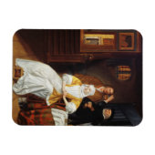 Een arts die een jongedame in een slaapkamer bezoe magneet (Horizontaal)