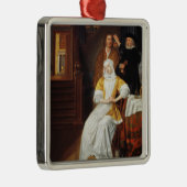 Een arts die een jongedame in een slaapkamer bezoe metalen ornament (Rechts)