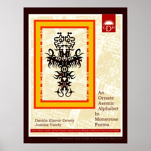 Een  asemisch alfabet in zwarte vorm poster (Voorkant)