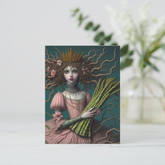 Een aspergefee briefkaart (Staand voorkant)