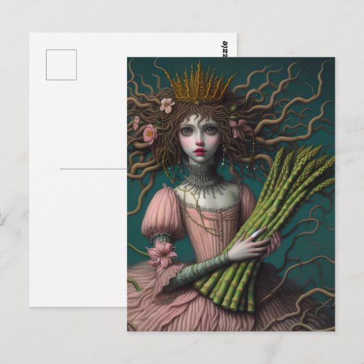 Een aspergefee briefkaart (Voorkant / Achterkant)