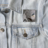 Een asrijke pluim stijgt vierkante button 5,1 cm (In situ)