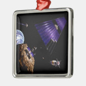 Een asteroïde-mijnmissie metalen ornament (Links)
