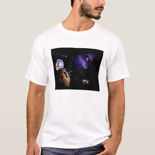 Een asteroïde-mijnmissie t-shirt (Voorkant)