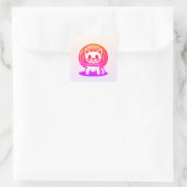 Een Astronaut Cute Cat Vierkante Sticker (Tas)
