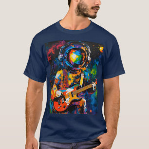 Een astronaut die in het universum componeert t-shirt