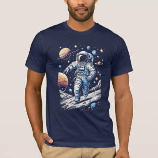 Een astronaut die op de maan loopt t-shirt