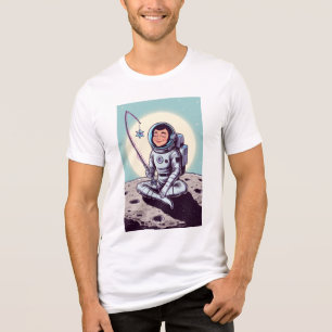 Een astronaut die op de maan zit Tri-Blend shirt