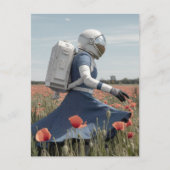Een astronaut in een papaverveld briefkaart (Voorkant)