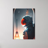 Een astronaut in Parijs Canvas Afdruk (Voorkant)