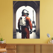 Een astronaut in Parijs Canvas Afdruk (Insitu (Woonkamer))
