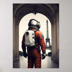 Een astronaut in Parijs  Poster