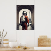 Een astronaut in Parijs Poster (Keuken)