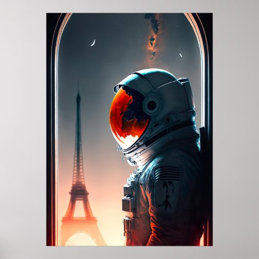 Een astronaut in Parijs Poster (Voorkant)