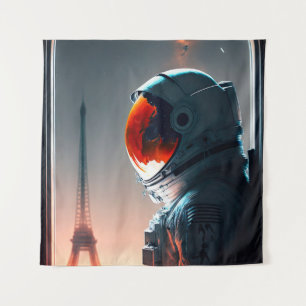 Een astronaut in Parijs Wandkleed