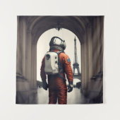 Een astronaut in Parijs Wandkleed (Voorkant)