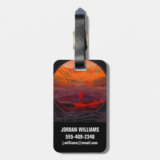 Een astronaut op Mars Bagagelabel (Achterkant verticaal)