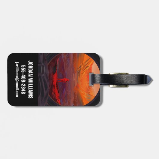 Een astronaut op Mars Bagagelabel (Achterkant horizontaal)