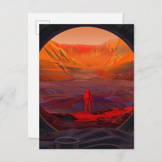 Een astronaut op Mars Briefkaart (Voorkant / Achterkant)