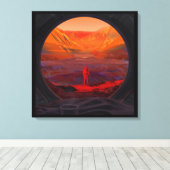 Een astronaut op Mars Canvas Afdruk (Insitu (Houten vloer))