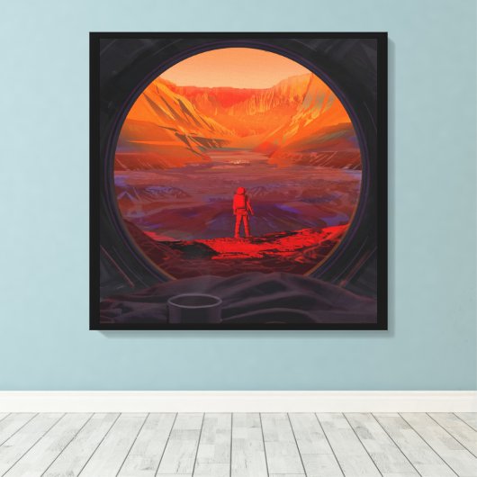 Een astronaut op Mars Canvas Afdruk (Insitu (Houten vloer))
