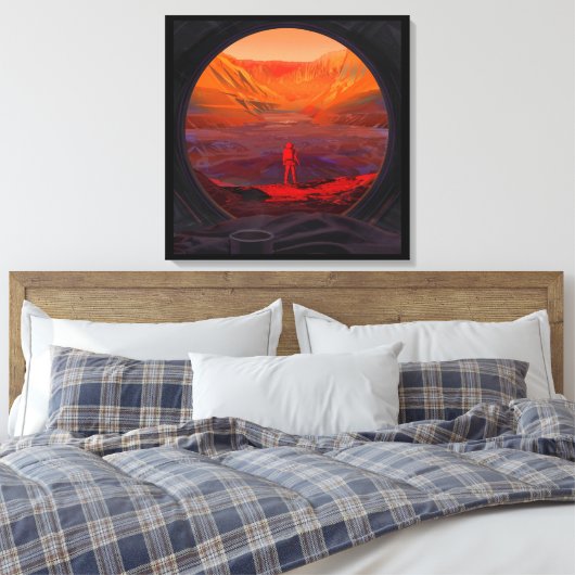 Een astronaut op Mars Canvas Afdruk (Insitu (Slaapkamer))