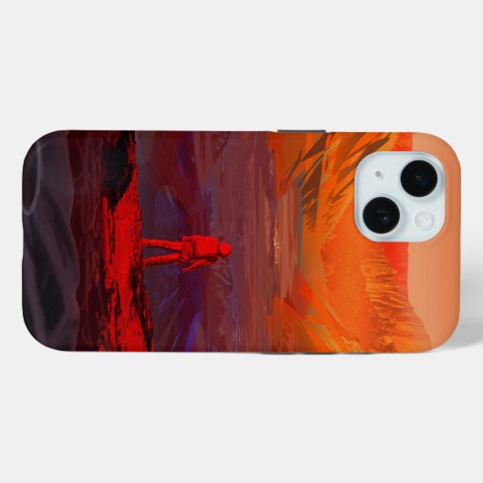 Een astronaut op Mars Case-Mate iPhone Case (Achterkant (horizontaal))