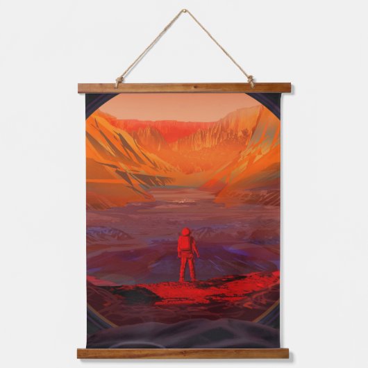 Een astronaut op Mars Hangend Wandkleed (Voorkant)