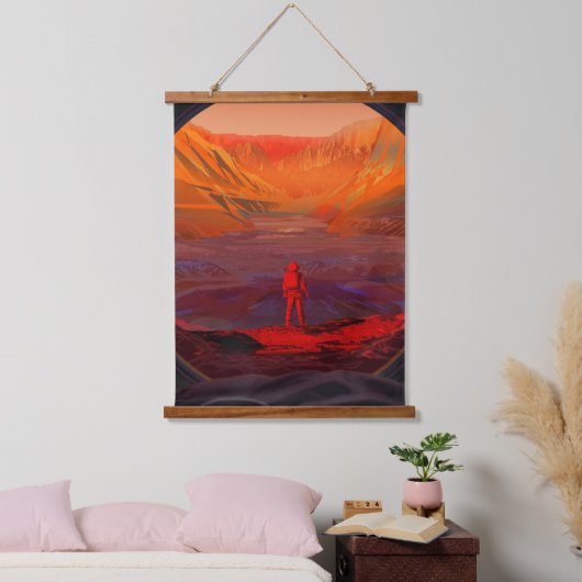 Een astronaut op Mars Hangend Wandkleed (Slaapkamer)